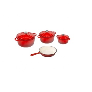 Nhà Máy Nhà Bếp men tráng gang không dính nấu ăn chậu và chảo <span class=keywords><strong>Cookware</strong></span> <span class=keywords><strong>Set</strong></span> thịt hầm súp cổ nồi chảo - Product Image 6