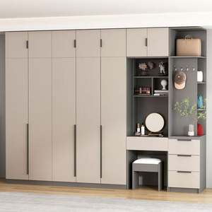Customized <b>Storage</b> Wooden <b>Black</b> Cupboard Custom Closet Design Wardrobe With Glass Door for Bedroom - Product Image 1