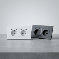 Prise murale BENDI ignifuge en PC, 2 prises (Type A+C), 2 ports USB Type-C, 16A 250V, norme européenne, pour maison, hôpital, commerce