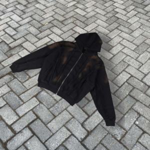 Sudadera con Capucha Extra Grande para Hombre, Estilo Vintage, Desgastada, con Parches, 100% Algodón, con Cierre, para Otoño - Product Image 3