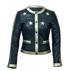 Veste en cuir pour femmes d'aspect élégant de couleur personnalisée pour tenue décontractée Veste en cuir à manches longues pour femmes de qualité supérieure - Product Image 1