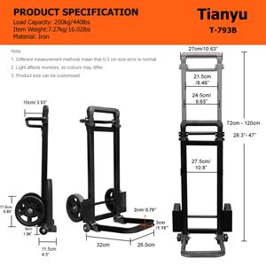 Sắt Có Thể Gập Lại Cuộn <span class=keywords><strong>Container</strong></span> Với Có Thể Điều Chỉnh Có Thể Tháo Rời Thiết Kế Bền 2-Bánh Xe Xách Tay Hàng Hóa Giỏ Hàng - Product Image 3