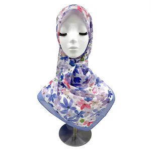 Women Scarf Muslim Cotton Fashion Style Muslim Scarf Cotton Voile Printed Hijab Tudung Bawal Malaysia Hijabs Women Independently Development 60 Cotton