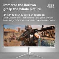 Moniteur de jeu incurvé 4K avec temps de réponse de 1 ms, 34 pouces, 3440*1440, 165 Hz, HVA LED LCD, certifié 3C, livraison rapide