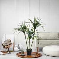 Plante artificielle de style nordique à tige fine, type Dragon Blood Green, en plastique+PE, 140-210 cm, longue durée, pour la décoration intérieure de la maison et des hôtels