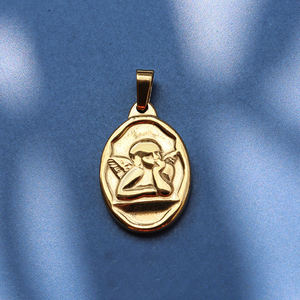 Ciondolo collana Mini angelo Vintage <span class=keywords><strong>cuore</strong></span> in acciaio inossidabile <span class=keywords><strong>con</strong></span> cupido angelo ala gioielli Infinity Guardian ciondolo cherubino infantile - Product Image 4