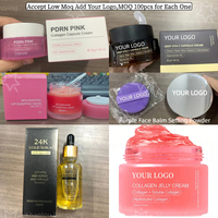 Gel hydratant éclaircissant à étiquette blanche, crème hydratante éclaircissante, anti-âge, niacinamide, capsule de gelée de collagène rose PDRN, crème pour le visage
