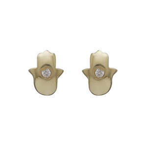 Hot Selling Gold Plated 925 Sterling Silver Hamsa <b>Stud</b> <b>Earrings</b> Trendy Hamsa Jewelry For <b>Girl</b> - Product Image 1