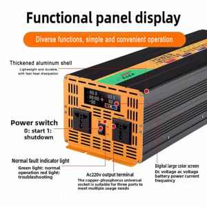 Compresseur industriel extérieur pour véhicule 5000W, alimentation à onde sinusoïdale pour climatiseurs domestiques et moteurs, modèle HJ-10000S-L P HJ-100 - Product Image 2