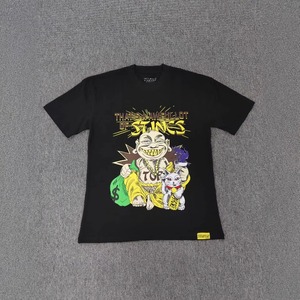 Camiseta de Cuello Redondo de Manga Corta para Hombre y Mujer, Estilo Urbano, Estampada, 100% Algodón, Transpirable y Holgada - Product Image 2