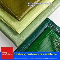 Tissu en cuir PVC gaufré motif crocodile personnalisé, anti-boulochage, épaisseur 1.0, largeur 140cm, en stock, pour sacs et ceintures