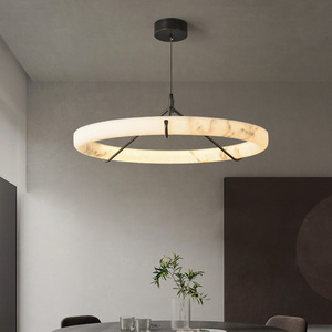 Lampadario Moderno in Alabastro Spagnolo Zeal Lighting, Lampade <span class=keywords><strong>a</strong></span> <span class=keywords><strong>Sospensione</strong></span> Minimaliste ad Anello Naturale <span class=keywords><strong>per</strong></span> <span class=keywords><strong>Soggiorno</strong></span> - Product Image 4