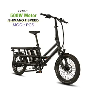 48V Lithium Battery Cargo Bicycle With Rear Hub Motor 20'*2.4 Wheel Aluminum Alloy Frame Bike