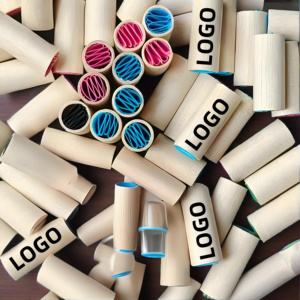 Accessoires pour fumeurs personnalisés Embouts de filtre en bois avec logo personnalisé Embouts de filtre pour cigarettes en bois à trou droit avec papier à l'intérieur - Product Image 3