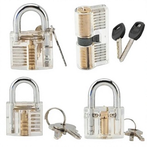 Mini <span class=keywords><strong>cadenas</strong></span> d'entraînement <span class=keywords><strong>transparent</strong></span> pour serrurier, avec clé, pour la formation en ouverture de serrures et la pratique des techniques de serrurerie, matériel de quincaillerie pour meubles - Product Image 2