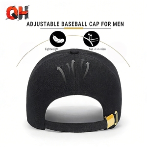 Gorras Deportivas Casuales con Visera Curva de 6 Paneles, Color Negro, Logotipo Personalizado, Gorras de Béisbol Ajustables Unisex al por Mayor - Product Image 2