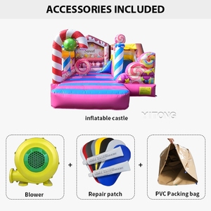 Château gonflable Candy avec toboggan, château gonflable pastel avec souffleur, château gonflable pour enfants - Product Image 5