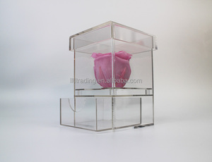 Hộp Acrylic hoa hồng duy nhất với ngăn kéo để bảo quản hoa lâu dài bán buôn: dongguan lltl <span class=keywords><strong>plexiglass</strong></span> Acrylic Hộp hoa hồng duy nhất - Product Image 4
