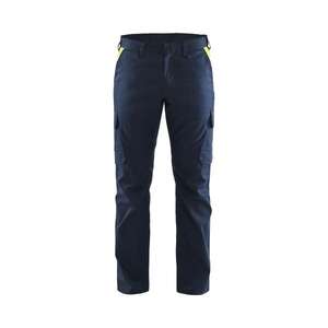 BLAKLADER - 144418328633C152 Industry <b>trousers</b> stretch Dark navy <b>blue</b>/Yellow - EAN 7330509890462 <b>WORK</b> <b>TROUSERS</b> - Product Image 1
