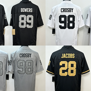 Jersey Sepak Bola Amerika Gaya Las Vegas Raiders Berkualitas Tinggi Jahitan Rapi # 11 # 13 # 24 # 28 # 34 Nama Nomor Poliester Olahraga - Product Image 1