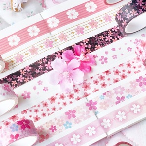 เทปวาชิลายดอกซากุระแสนโรแมนติก 12 ม้วน 5 ม. สำหรับตกแต่งสมุดบันทึก งานฝีมือ DIY ของขวัญ - Product Image 4