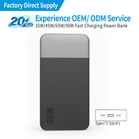Fabricante OEM Personalizado en China, Batería Externa Portátil de 35W 45W 65W 10000 MAh 20000 MAh con Pantalla Digital, Proveedores de Baterías Externas en China