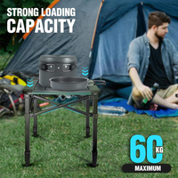 Table pliante de camping compacte et portable en alliage d'aluminium réglable, légère, durable et stable pour pique-nique