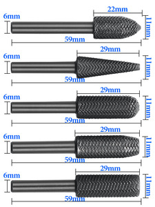Ensemble de 5 limes en acier gaufré pour meulage et polissage électrique, lime rotative, lime irrégulière - Product Image 6