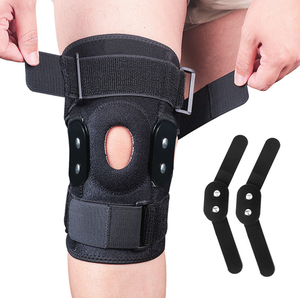 Rodillera <span class=keywords><strong>de</strong></span> baloncesto deportiva <span class=keywords><strong>de</strong></span> neopreno personalizada, soporte ajustable para artritis y osteoartritis, estabilizadores laterales <span class=keywords><strong>con</strong></span> bisagras, certificado CE - Product Image 1