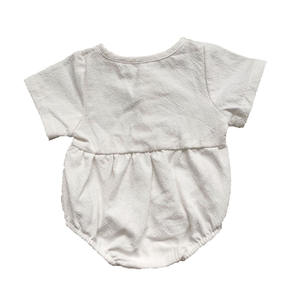 Romper de Verano Unisex de Algodón con Burbujas, Manga Corta, Bolsillo con Parches, Tipo Body - Product Image 6