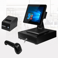 Machine POS Système POS à écran tactile de 15 pouces Terminal de caisse enregistreuse tout-en-un Systèmes POS de restaurant