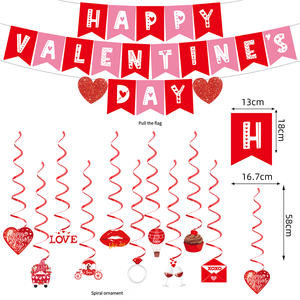 Hiện Đại Màu Đỏ long lanh hạnh phúc ngày Valentine biểu ngữ nóng bán Đảng & trang trí đám cưới - Product Image 6