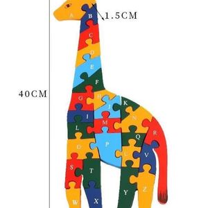 Blocs de Puzzle en bois respectueux de l'environnement jouets éducatifs pour enfants de la maternelle numéro Animal Puzzle éducation scientifique pour chien - Product Image 4