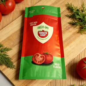 Custom Printed Food Grade Mylar <b>Bag</b> Zipper 3 Sides Self <b>Sealing</b> Packaging <b>Bags</b> Resealable Zipper <b>Bags</b> For Tomato Soup Food Snack - Product Image 5