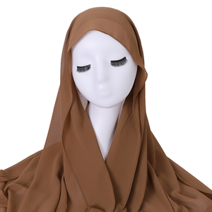 حجاب نسائي إسلامي ماليزي عالي الجودة للصيف العرقي * لؤلؤي طويل 70 شيفون ممتاز أوشحة شيفون - Product Image 2