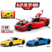 Coche de Juguete a Escala 1:24 de Metal Fundido a Presión, con Luces y Música, 4 Puertas Abribles, Función de Retroceso, para Niños y Niñas de 5+ Años, Coleccionable