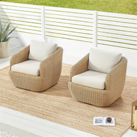 Ensemble de conversation en rotin PE pour l'extérieur 360 °   Ensemble de canapés en rotin pivotants pour patio, idéal pour jardin, villa, bord de piscine