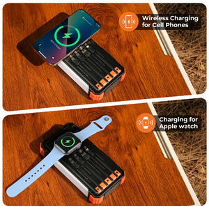 Meilleures ventes : Batterie externe solaire sans fil 20000 mAh avec 4 câbles, accessoires portables pour téléphone portable, batterie externe pour appareil photo, chargeur rapide PD - Product Image 4