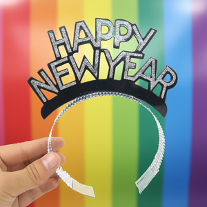 Accessori per Festa di <span class=keywords><strong>Capodanno</strong></span>, Cerchietti in Alluminio 'Felice Anno Nuovo' per Feste di Fine Anno - Product Image 3