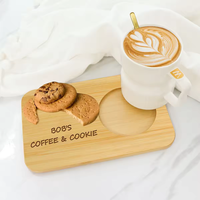 Plateau en bambou biodégradable et écologique personnalisé avec logo pour le petit-déjeuner, base antidérapante, minimaliste, pour café et thé, fait main, vente en gros