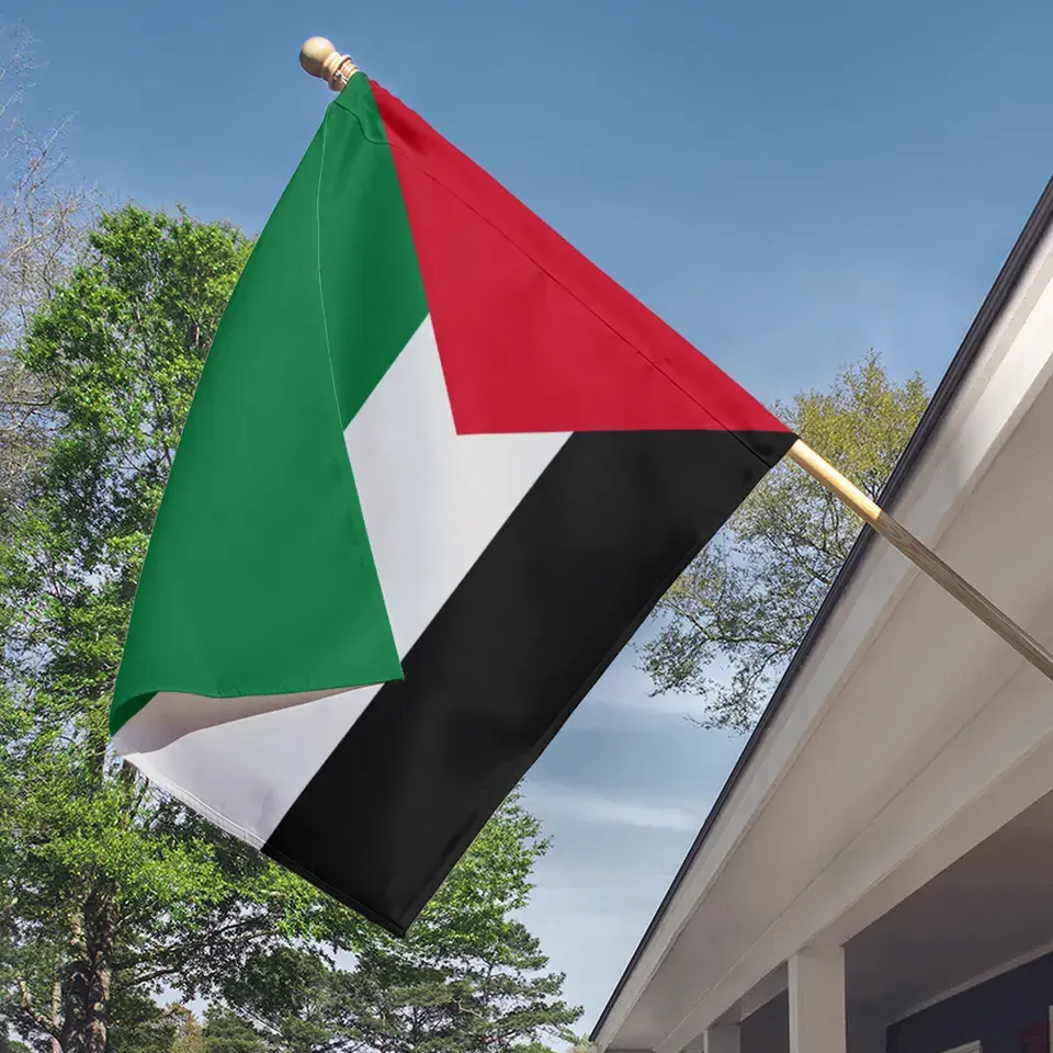 Tongkat Palestina kecil genggam stok tersedia bendera negara nasional Palestina untuk dekorasi pesta acara Festival Internasional