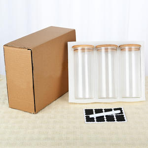Venta al por Mayor de Recipientes Herméticos de Vidrio Borosilicato Transparente con Tapa de Bambú, Juegos de Recipientes Herméticos de Vidrio - Product Image 4