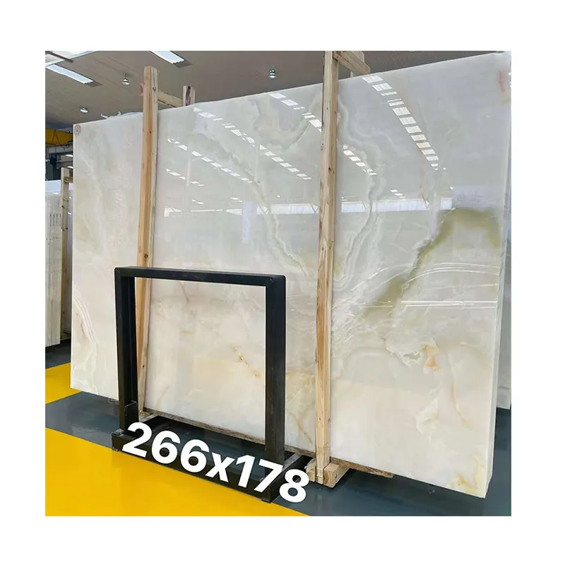 Polished White Onyx Marble Tiles Backlit Translucent Natural Stone Wall Panel White Onyx Stone Slab