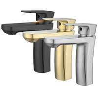 Robinet de lavabo de salle de bain moderne en acier inoxydable brossé, à montage sur plan, avec cartouche céramique, installation monotrou, robinet unique