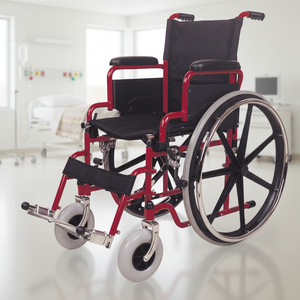 Fauteuil roulant manuel en acier pour hôpital, garantie du fabricant, pour personnes handicapées - Product Image 2