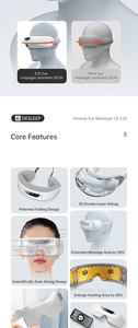 Masseur oculaire <span class=keywords><strong>pour</strong></span> le sommeil, <span class=keywords><strong>5</strong></span> modes, airbag chauffant, musique Bluetooth, bruit blanc, pliable à 180°, USB, cadeau - Product Image 4