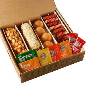 Custom Printed Food Paper Corn Dog Packaging Korean Hot Dog Box Takeaway
