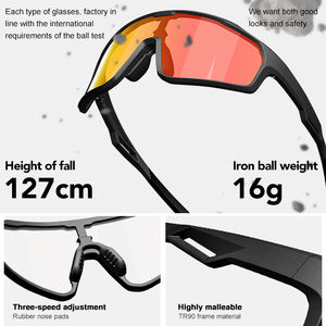 광변색 사이클링 피클볼 안경 UV400 보호 스포츠 선글라스 편광 김서림 방지 렌즈 안전 안경 보호 눈 - Product Image 3