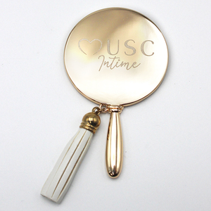 Hot bán bán buôn cầm tay gương PU tua trang điểm Pocket gương với PU Túi da - Product Image 3