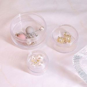 Hot Selling Small <b>Round</b> Clear Plastic Stackable Storage <b>Boxes</b> Desktop Acrylic Jewelry Organizer Custom Logo - Product Image 3